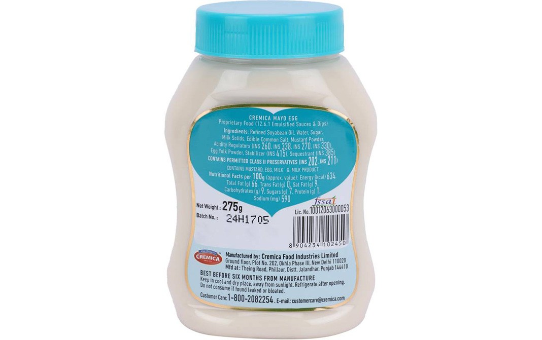Cremica Mayo Egg   Plastic Jar  275 grams